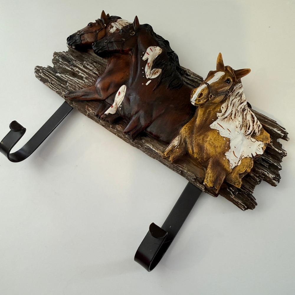 Hobby Lobby Rustic Horse Wall Coat Rack 3D Resin Western Decor 2 Hooks 404855
